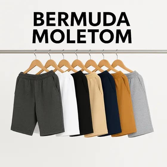 Kits de 1, 2 e 5 Bermudas Moletom Masculina Sortida Confortável Estilosa Ideal para o Dia a Dia Academia Lazer