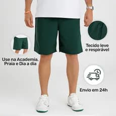 Bermuda Tactel com Elastano Masculina Premium, Bolsos Laterais para Celular -Short Academia Masculino e Esportiva
