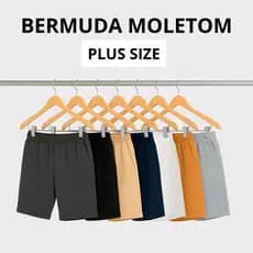 Bermuda Moletom Masculina Plus Size G1 ao G3 Confortável Leve e Macio Dia a Dia Treino ou Lazer
