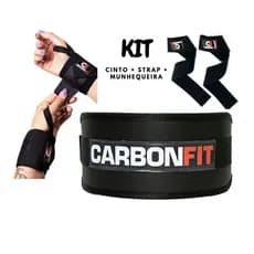 Cinto Academia Cinturão Musculação Munhequeira Crossfit Munhequeira Musculação + Strap Musculação