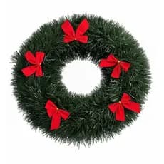 Guirlanda Natal Verde Com Laços Vermelho Grande 44CM Decoração Porta