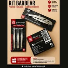Kit Barbeiro Profissional Completo | Navalhete + 50 Lâminas + Kit de Pinças
