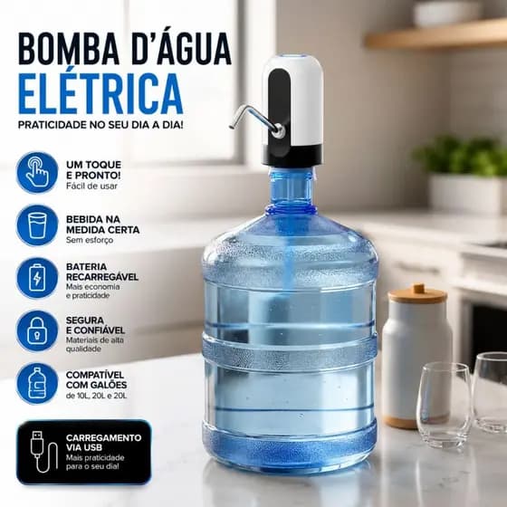 Bomba Elétrica para Galão com Bateria de Longa Duração para até 8 Galões