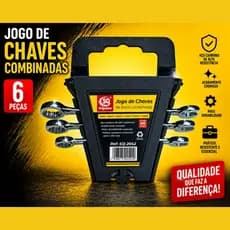 Jogo De Chave Combinada Boca E Estrela 6 Peças 6 A 13mm