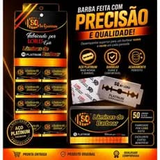 Lâminas de Barbear Lord Platinum com Aço Inoxidável Resistente 50 Unidades