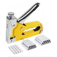 Grampeador Tapeceiro + 1.000 GRAMPOS ALTA PRESSÃO PROFISSIONAL Manual Aceita 4mm 6mm 8mm