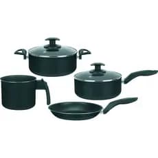 Jogo De Panelas Antiaderente Preto 4 Pecas + 3 espatulas