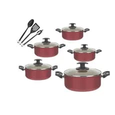 Conjunto De Panela 5 Pçs Teflon Antiaderente Tampas De Vidro 14 a 22