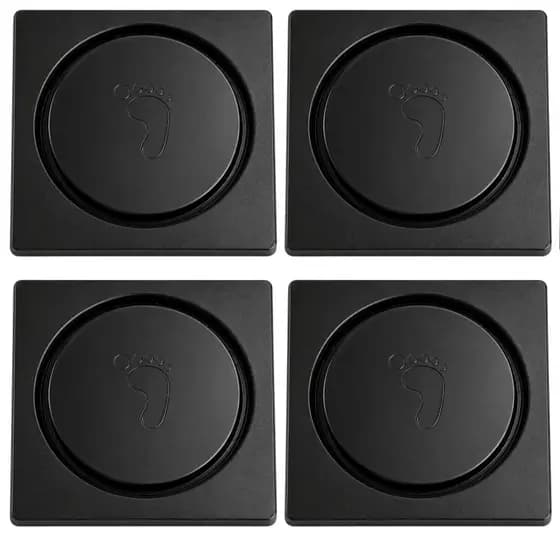 Kit Ralo Click Inteligente 10x10 Preto Fosco Luxo ABS Premium Anti Mau Cheiro para Banheiro e Box
