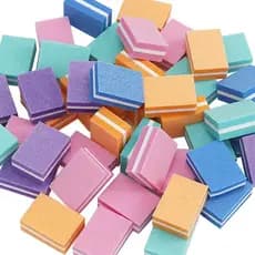 Kit 10/50 lixas mini buffer quadrado polidora coloridas - lixa para polir unhas