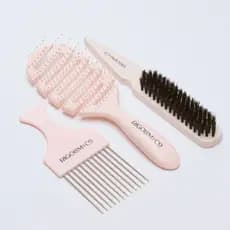Kit Escova Antifrizz + Escova Desembaraçadora + Pente Garfo Rigolim