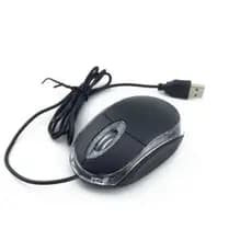Mouse  USB óptico com led mini Preto com Fio