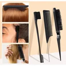 Kit 3 Peças Escova e Pente para Baby Hair e Penteados - Profissional e Doméstico