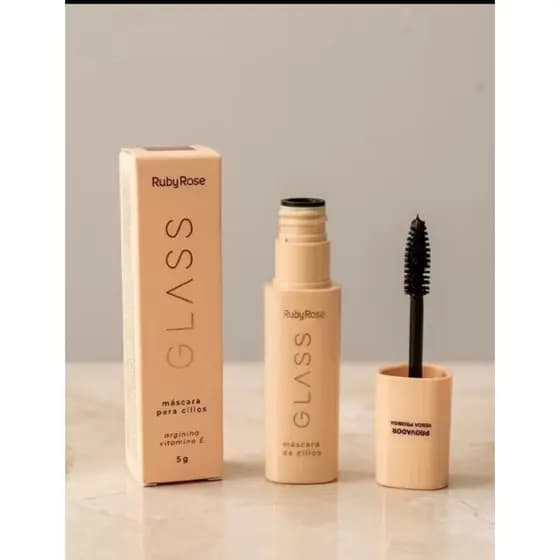 Máscara de Cílios Ruby Rose Glass Preto - Alongamento Extremo e Resistente à Água