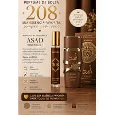 Perfume de Bolsa 20ml 208 Inspirado Asad Bourbon Lattafa Masculino Eau de Parfum Alta Fixação
