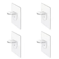 Kit 4 Suportes Adesivos para Prateleira Mão Francesa Transparente –Alta Fixação, Sem Furo, Impermeável, Fácil Instalação