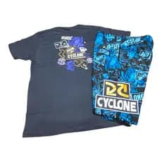 KIT Da Cyclone Bermuda Em veludo e camiseta Varias Cores