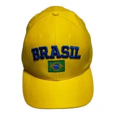 Boné Brasil Bandeira Seleção Mapa Básico Bordado Aba Curva