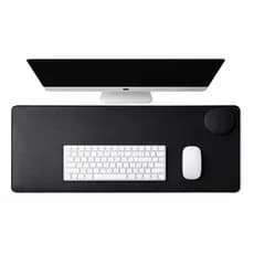 Mouse Pad 70x30cm Desk Pad Grande Couro Gamer Escritório Costurado Minimalista + Porta Copo