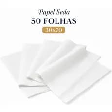 Papel Seda Branco 30x70cm 50 Unidades Premium Para Embalagens