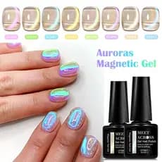 MEET ACROSS Aurora Azul Gel Magnético Olho De Gato Polonês Soak Off Esmalte DIY Nail Art 7ml