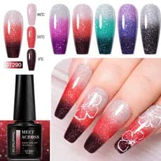 MEET ACROSS 7ml Glitter Gel Térmico Esmalte 3 Cores Mudando Soak Off Cor De Inverno Manicure Verniz Para Arte Em Unh
