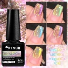 MTSSII 7ml Chuva Auroras Gel Magnético Para Unhas , De Vidro , Esmalte Com Glitter , Olho De Gato Holográfico