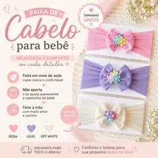 Kit Faixa Bebê Laço Menina Faixa Recém Nascido Laço Cabelo Menina
