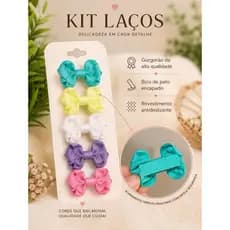 Kit de Laço Infantil para Cabelo Laço Bebê e Menina Bico de Pato Antideslizante