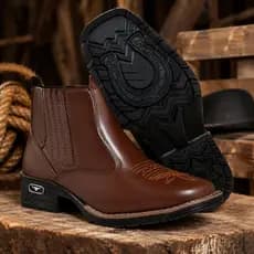 Botina Country Bota Quadrada Sintético Envio Rápido Texana Rodeio