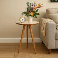 Mesas De Canto 62cm Apoio Retrô Vintage Redonda Mesinhas Com Pés Palito Quarto Decoração Sala