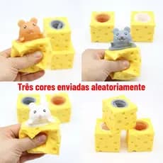 Brinquedo antiestresse divertido em forma de esquilo e rato de queijo