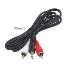 Cabo Auxiliar de Áudio P2 x 2RCA Macho Estéreo  1,8/3/5 Metros - MXT/EXBOM