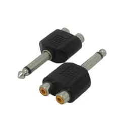 Plug Adaptador Conector 2 Jack Rca Fêmea x 1 P10 Mono Macho - MXT