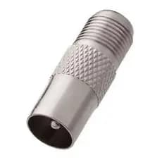 Adaptador Conector Jack Fêmea x Pino Macho Europeu para Antena TV Tomate