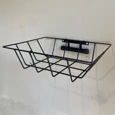 Lixeira preta Externa para casa Parede Muro Grade Portão Anticorrosiva + kit de instalação