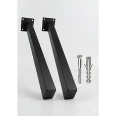 Kit 2 Suporte Para Pia Mão Francesa 40cm Preta Reforçada para Granito Marmore E Madeira
