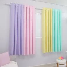 Cortina Colorida Oxford Arco-íris 600x180 Para Varão
