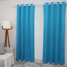 Cortina Lana Turquesa Oxford 300x250 Para Sala/Quarto