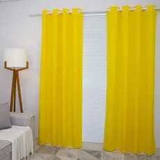 Cortina Lana Amarela Oxford 300x250 Para Sala/Quarto