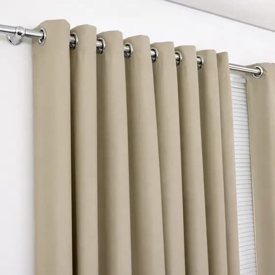Cortina Sala Quarto Oxford 300 X 270 Ilhós Cromado Redondo Tecido Grosso Para Varão