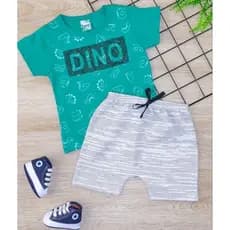 CONJUNTO MENINO VERAO CONTENDO 2 PEÇAS CAMISETA E SHORTS MOLETINHO