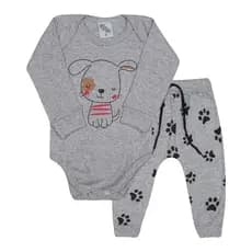 Conjunto kit body bebê com estampas divertidas unissex