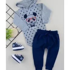 Conjunto kit body 2 peças com um body e uma calça saruel