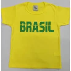 CAMISA MANGA CURTA BRASIL UNISSEX 100% ALGODÃO TAMANHO 1-2-3-4-6-8