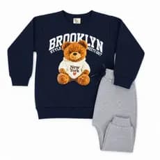 CONJUNTO DE INVERNO EM MOLETINHO SEM FELPA MENINO E MENINA