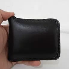 Carteira Masculina de Couro Sintético Grande com Fecho de Zíper e Porta-Moedas