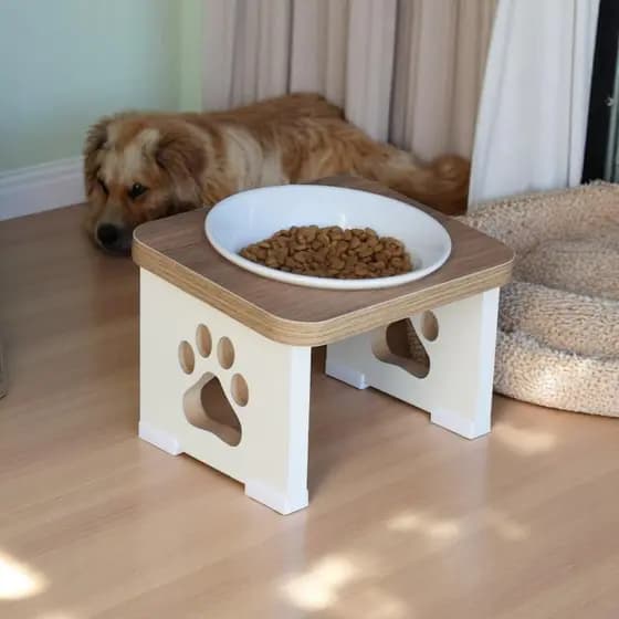 Comedouro Bebedouro Elevado Cachorro Pet MDF Linha Premium