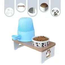 Base Suporte Dupla Elevada para Comedouro Bebedouro Vida Mansa Cachorro Gato Pet MDF