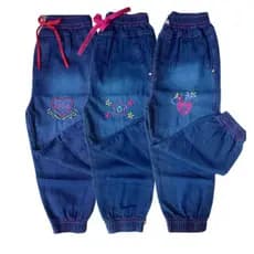 Kit com 3 Calça Jeans Infantil Jogger Feminino 1 2 3 4 6 8 anos